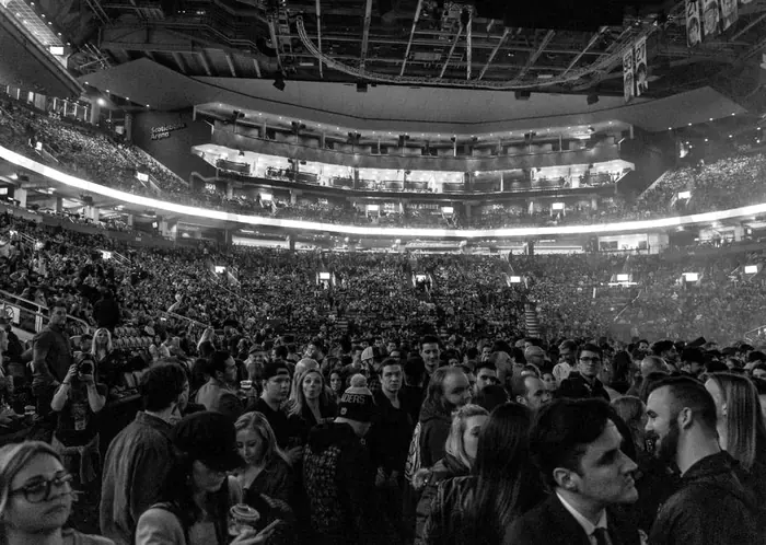 Packed indoor arena before a show